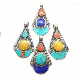 Pendant Necklaces TBP720 Tibetan Jewellery Copper Inlaid Colourful Stone Big Multi Desings