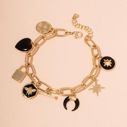 Link Bracelets 6 Pcs/lot Fashion Jewelry Accessories Metal Star Heart Horn Insect Bee Charm Bracelet