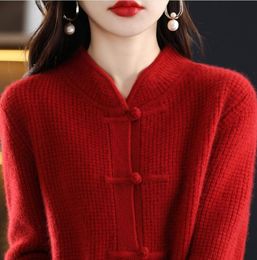 Women's sweaters Long Sleeve Knitted Cardigan Fashion All-match Colour Contrasting Lazy Wind Bottoming Sweater