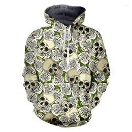 Herren Hoodies Green Skull Kapuzenpullover Sweatshirt Herren und Frauen 3D -Pullover Lustige Rock Sportswear Jacke Fashion Casual Coat