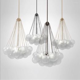 Pendant Lamps Nordic Minimalist Bubble Ball Glass Restaurant Post Modern Personality Bedroom Clothing Store Magic Bean Light