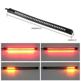 10 pi￨ces ￉clairage flexible 48 LED 2835 3014 SMD Dual Color Yellow Red Light Motorcycle Strip Turn Signal Tail Frein arri￨re Arr￪t Waterpro1721