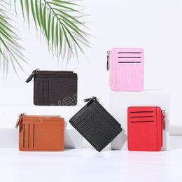 Coin Purse for Men Women Small Fashion Credit ID Card Holder PU Leather Wallet Mini Clutch Fashion Simple Solid Colour