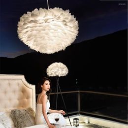 Pendant Lamps Feather Ceilings Light Simple And Modern Lighting Lamp Bedroom Living Room Wedding Party Decor