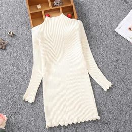 Girls Dresses 213Y Spring Autumn Winter Baby Toddler Teenage Kids Knitted Childrens Clothes Slim Sweater JW4327 221107