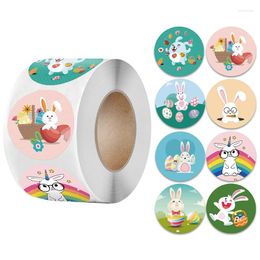 Gift Wrap 500pcs/roll Happy Easter Labels Paper Packaging Sticker Candy Dragee Bag Box Packing Wedding