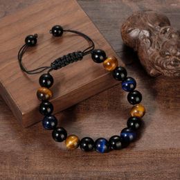 Strand Classic Tiger Eye Obsidian Hematite Healing Bracelets Men Magnetic Health Protection Balance Women