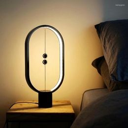 Table Lamps Ins Fashion Smart Balance Night Light Magnetic Cyber Celebrity Lamp Bedroom Bedside LED With USB Plug