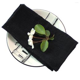 Table Napkin 4PCS Black Cloth Napkins Hemmed Edge Gauze Cotton Japanese Style Kitchen Towel Rustic Country Wedding Easter Ramadan Decoration