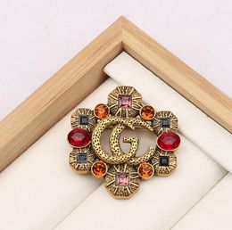 23ss Luxury Brand Designers G Letters Brooches Gemstone Famous Women 18K Gold Plated Brooch Suit Pin Fashion Jewellery Wedding Accessorie