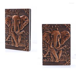 European Style A5A6 Notebook Elephant Vintage Journal Retro Planner Relief Effect Cute Diary Stationery Souvenirs Gift Supplies