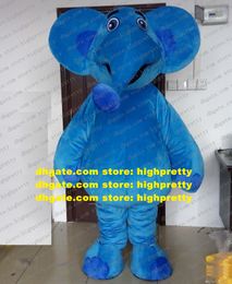 Blue Elephant Elephish Mascot Costume Adult Cartoon Character Outfit Suit Anime Costumes Conference Photo zz7992
