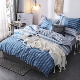 Bedding Sets MWSWL 3 Piece Quilted Coverlet Set Blue Geometric Includes 1 Duvet Cover With Pillowcases No Comforter