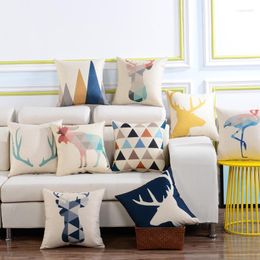 Pillow Cover Cotton Linen Geometric Pattern Bedroom Living Room Sofa Decoration Pillowcase