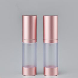100pcs 15ml Rose Gold Vacuum Bottle Lotion Sub-bottling Fine Mist Spray Bottle Cosmetic Travel Container Beauty Skin Care Tools