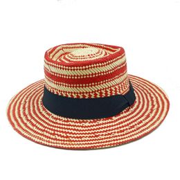 Berets 2022 Summer Straw Hats Women's Raffia Jazz Hat Luxury Women Men Panama Lady Girl Outdoor Vacation Shade Sun