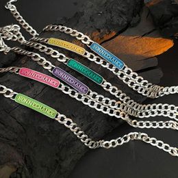 Choker Enamel Colour Good Luck Horizontal Brand Necklace For Women Aesthetic Charm Clavicle Chains Gentle Design Fashion Luxury Jewellery