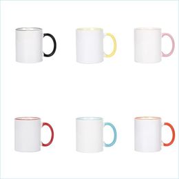 Mugs Sublimation Blanks Cup 320Ml Heat Transfer Mdf Mug Ceramic Round Mouth Customize Diy Drop Delivery Home Garden Kitchen Dining B Dhvo0