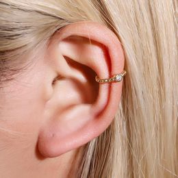 Backs Earrings 1Pc European Vintage Geometric Mini Ear Cuff Cartilage Clip For Women No Hole Small Crystal Earcuff Clips Jewelry E380