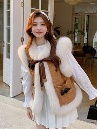 Women's Fur Vest Sweet Horse Clip Coat Women's Small Shoulders