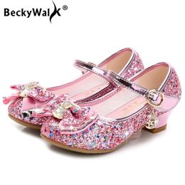 Sneakers Princess Girls Party Shoes Children Sandals Colourful Sequins High Heels Peep Toe Summer Kids CSH813 221107