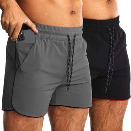 Running Shorts 2022 Men 2 In 1 With Pocket Bodybuilding Muscle Training Sportswear Exercise Gym