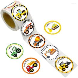 Gift Wrap 500pcs/roll Kid Reward Sticker Children's Cartoon Toy Stickers With Car Truck Encourage Game Scrapbook Seal Labels 1inch