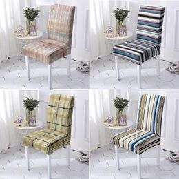 Chair Covers Boho Geometric Striped Lattice Cover Kitchen Party Banquet Decoration Stretch Stool Cushion