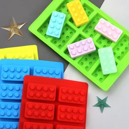 10-Cavity Rectangular Building Block Silicone Mould DIY Candy Chocolate Cake Decor Children's Day Birthday Party Gift MJ1056