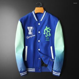 Men's Tracksuits 2023 Spring Autumn Letter Embroidered Baseball Suit Men's Trend Slim Fit Stand Collar Casual Jacket Coat