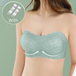 Bustiers & Corsets Strapless Seamless Bra Sexy Lace Bralette Push Up Invisible Bras Women Crop Tube Top Brassiere Underwear Tank