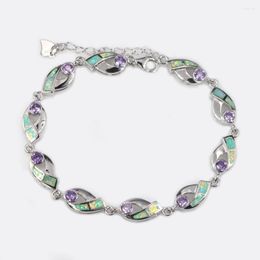 Link Bracelets JLB-128 Design Green Fire Opal & 3A Zircon Fish Women Fashion Jewelry Gifts