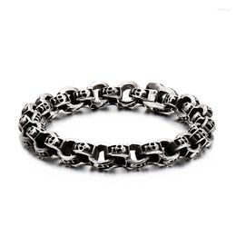 Link Bracelets HAOLYNJOY Punk 23cm Long Skull For Men Stainless Steel Multi Skeleton Charm Chain Brecelets Male Gothic Jewellery