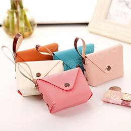 Fashion PU Leather Coin Purse Solid Color Coin Key Money Earphone Card Holder Wallets Women Girl Clutch Bag Handbag