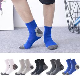 Sports Socks Cycling Men's Basketball Running Anti-Slip Man Winter White Cotton Short Knee Set For