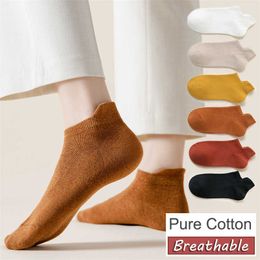 Socks Hosiery New Women's Ankle Socks Spring 97% Cotton Solid Color High Quality Fashion Casual Socks For Women Pure Cotton Breathable Soft T221102