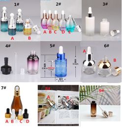 30ml gradient Colour glass essential oil dropper bottles reagent pipette refillable bottle empty perfume sample tubes