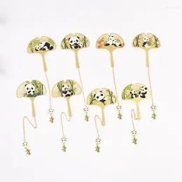 1pc Kawaii Panda Tuan Fan Brass Bookmark Cute Pendant Metal Art Pattern Book Mark Page Folder Office School Supplies Stationery