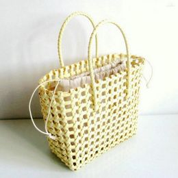 Storage Boxes Stylish Shopping Basket Lightweight Beach Bag Smooth Portable Handmade Tote