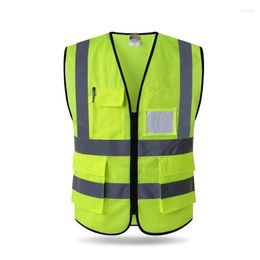 Motorcycle Apparel 2022 High Visibility Reflective Safety Vest Multi Pockets Workwear Waistcoat