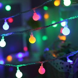 Strings EU Plug Colourful LED Ball Garland Lights Fairy String Waterproof Outdoor Lamp Christmas Holiday Wedding Party Decoration