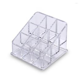 Storage Boxes 9 Grids Box Acrylic Makeup Cosmetic Organiser Lipstick Jewellery Case Display Stand Make Up Tools Brush Holder