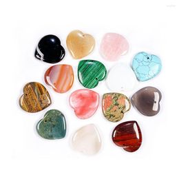 Charms Natural Malachites Pendant Fine Heart Shape Tiger Eye Stones Single Hole For Making Women Necklace Size 40x40mm