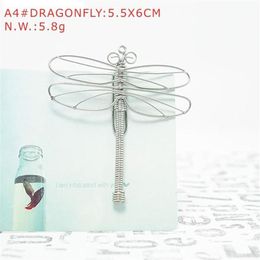 A4 Dragonfly Paper Note Card Clipe de novidade prática criativa arame de arte feita artesanato artesanal de casamento de aniversário para casa Presente de escritório Pres288m