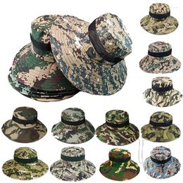 Berets Breathable Mesh Camouflage Tactical Caps Men Women Camo Military Boonie Hats Us Army Sun Bucket Cap Fishing Hiking Hunting Hat