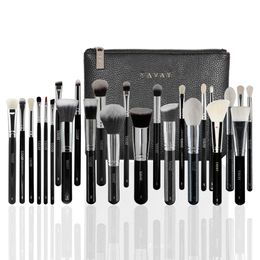 Yavay 25pcs Pennelli Makeup Brushes Set Professional Blending Premium Artist Yavay Leather Bag Make Up Brush Tools Kit284h
