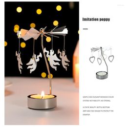 Candle Holders 360 Degre Rotating Holder Creative Metal Tea Light Romantic Incense Burner For Party Home Office Festival Ship