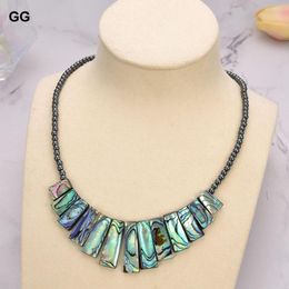 Pendant Necklaces GuaiGuai Jewellery Paua Abalone Shell Hematite Necklace 18"