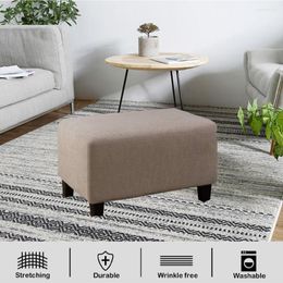 Chair Covers Rectangle Jacquard Ottoman Stool Cover Elastic Footstool Sofa Slipcover Footrest Furniture Protector