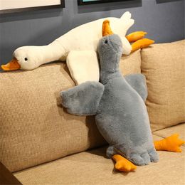 190cm Giant Long Plush White Goose Toy Stuffed Lifelike Big Wings Duck Hug Massage Throw Pillow Boyfriend Cushion For Girl